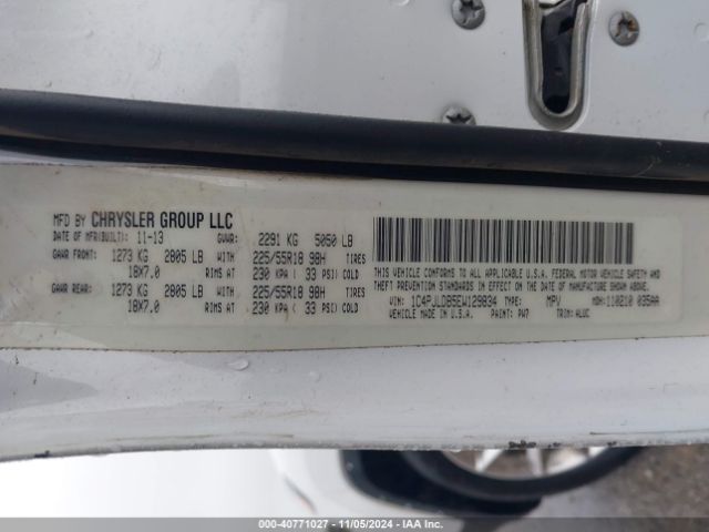 1C4PJLDB5EW129834 Jeep Cherokee Limited