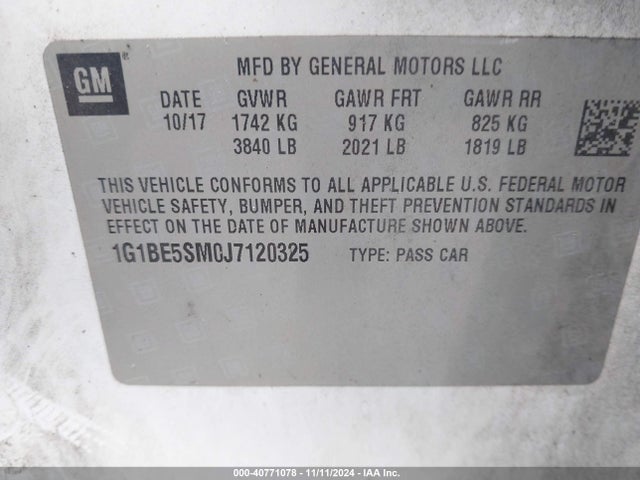 Chevrolet Cruze Lt Auto 2018 1G1BE5SM0J7120325 Image 9