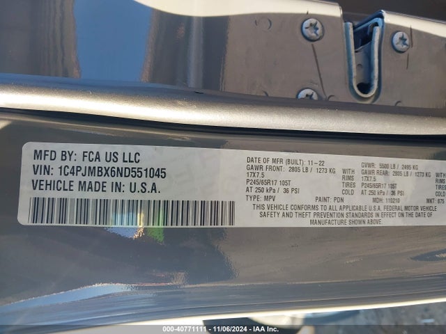 Jeep Cherokee Trailhawk 2022 1C4PJMBX6ND551045 Image 9
