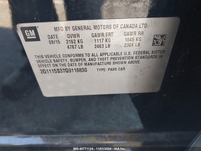Chevrolet Impala 2lt 2016 2G1115S37G9116830 Image 9