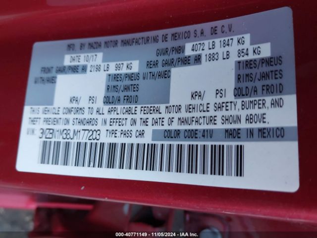 3MZBN1M38JM177203 Mazda Mazda3 Grand Touring