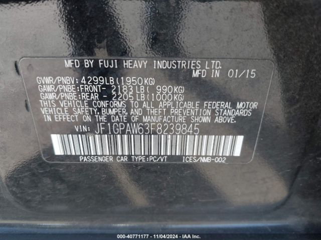 JF1GPAW63F8239845 Subaru Impreza 2.0i Sport Limited