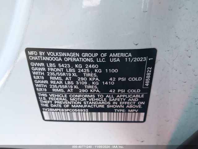 1V2BMPE83PC056932 Volkswagen Id.4 Standard