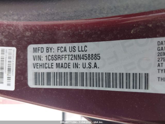 1C6SRFFT2NN458885 RAM 1500 Lone Star  4x4 5'7 Box