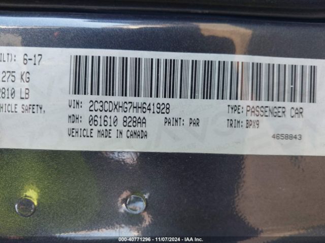 2C3CDXHG7HH641928 Dodge Charger Sxt Rwd