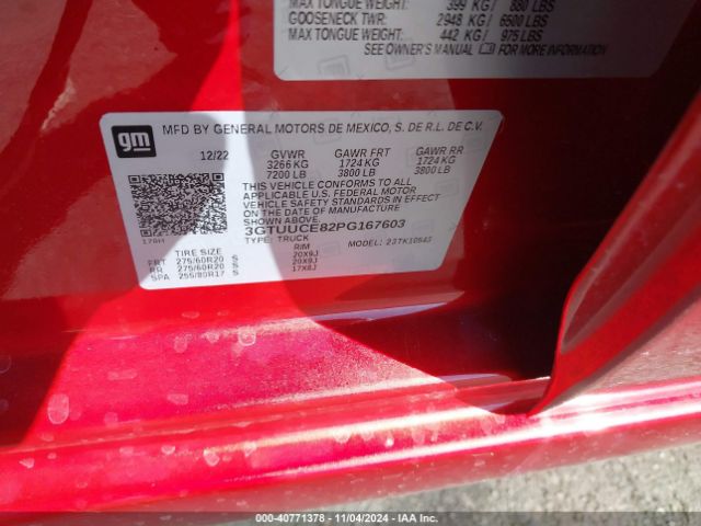 3GTUUCE82PG167603 GMC Sierra 1500 4wd  Short Box Elevation With 3sb