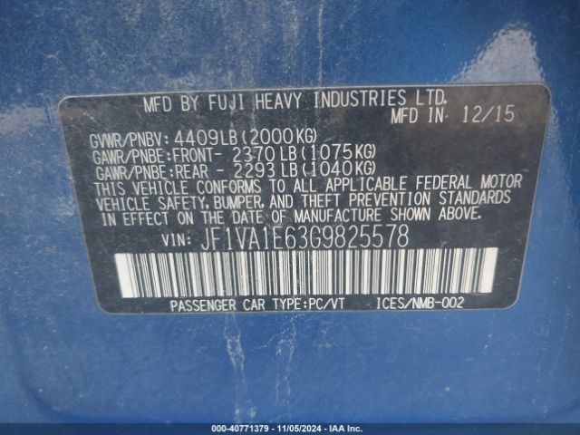 JF1VA1E63G9825578 Subaru Wrx Premium