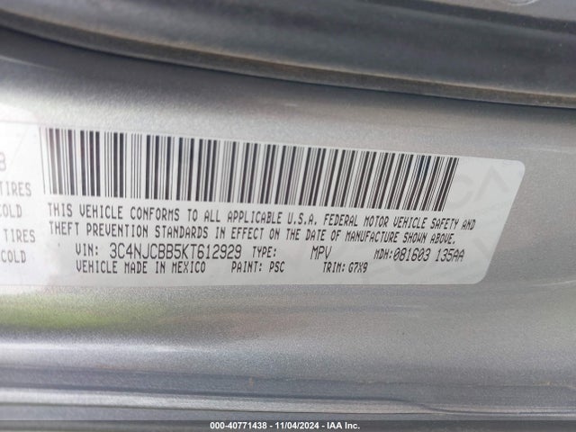 3C4NJCBB5KT612929 Jeep Compass Altitude Fwd
