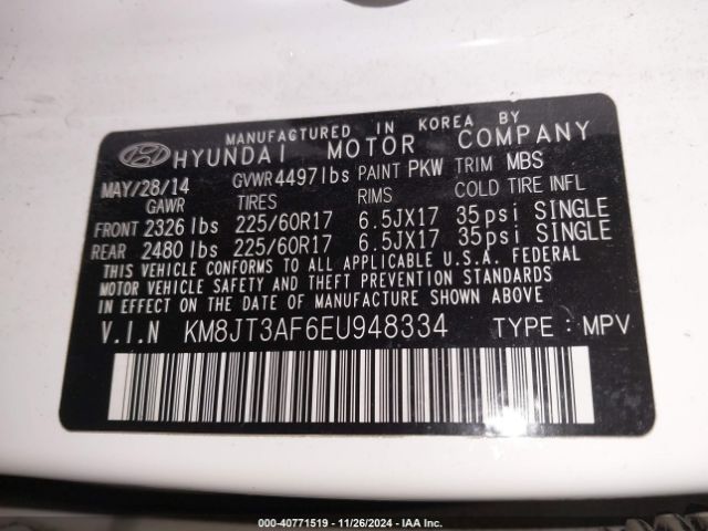 KM8JT3AF6EU948334 Hyundai TUCSON GLS