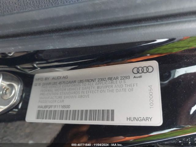 WAUBFGFF1F1116500 Audi A3 2.0t Premium