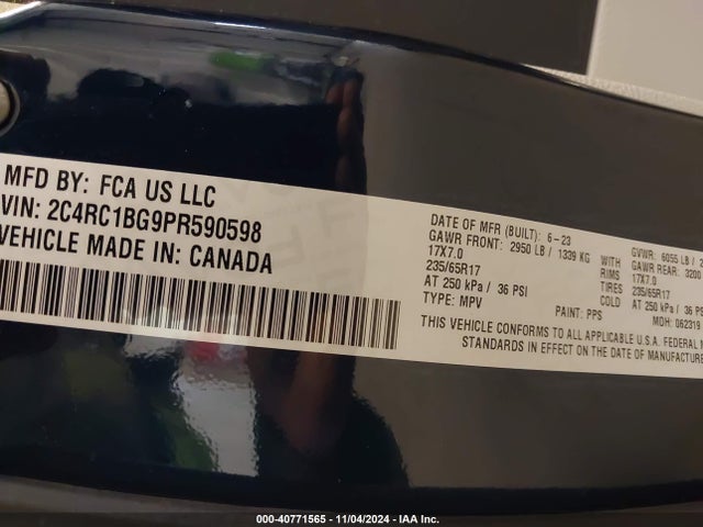 2C4RC1BG9PR590598 Chrysler Pacifica Touring L