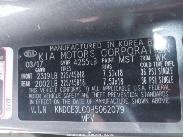 KNDCE3LC0H5062079 KIA Niro Touring