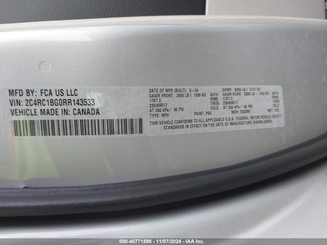 2C4RC1BG0RR143533 Chrysler Pacifica Touring L