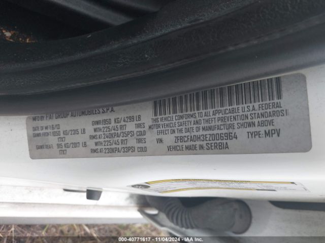 ZFBCFADH3EZ006964 Fiat 500L TREKKING