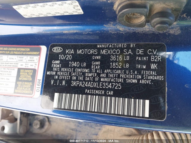 KIA RIO S 2020 3KPA24ADXLE354725 Image 9