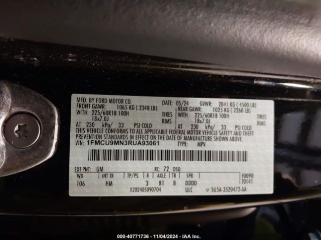 1FMCU9MN3RUA93061 Ford Escape St-line