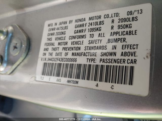 JH4CU2F43EC000666 Acura Tsx 2.4