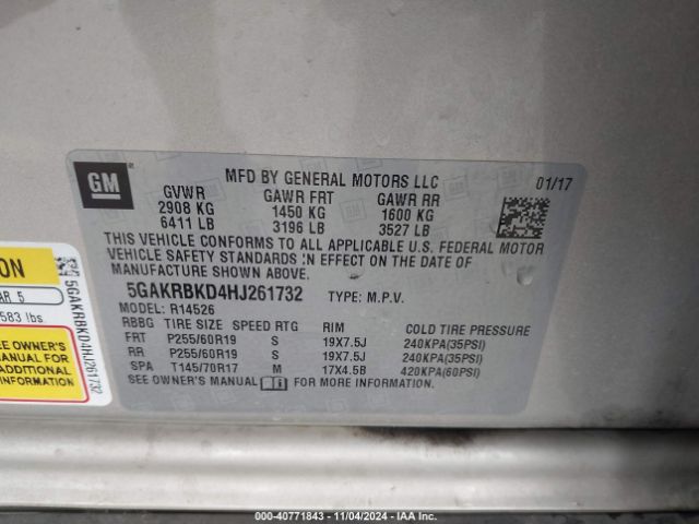 5GAKRBKD4HJ261732 Buick Enclave Leather