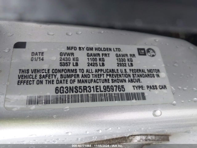 6G3NS5R31EL959765 Chevrolet Caprice Police