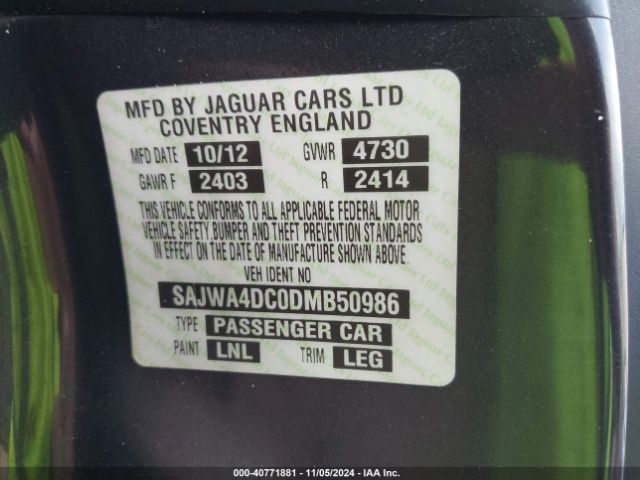 2013 JAGUAR XK SAJWA4DC0DMB50986 Photo 8