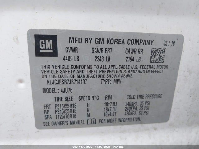 Buick Encore Preferred 2018 KL4CJESB7JB714407 Image 9