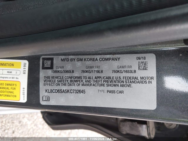 Chevrolet Spark 1lt Cvt 2019 KL8CD6SA5KC732645 Image 9