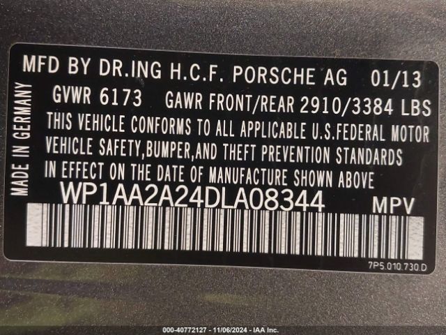 2013 PORSCHE CAYENNE WP1AA2A24DLA08344 Photo 8