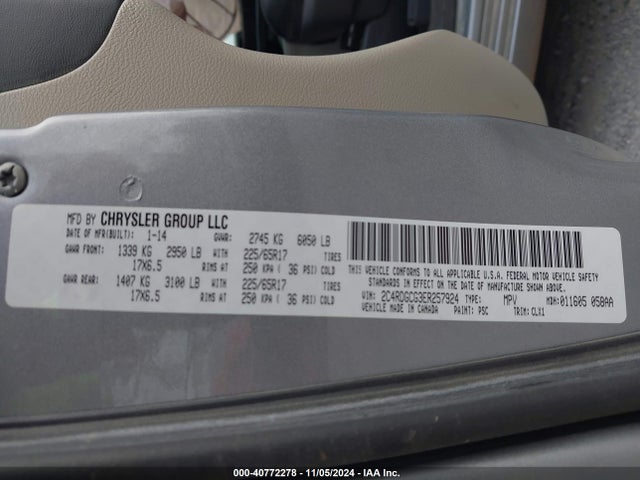 Dodge Grand Caravan Sxt 30th Anniversary 2014 2C4RDGCG3ER257924 Image 9