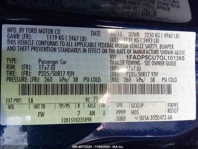 1FADP5CU7GL101365 Ford C-max Energi Sel