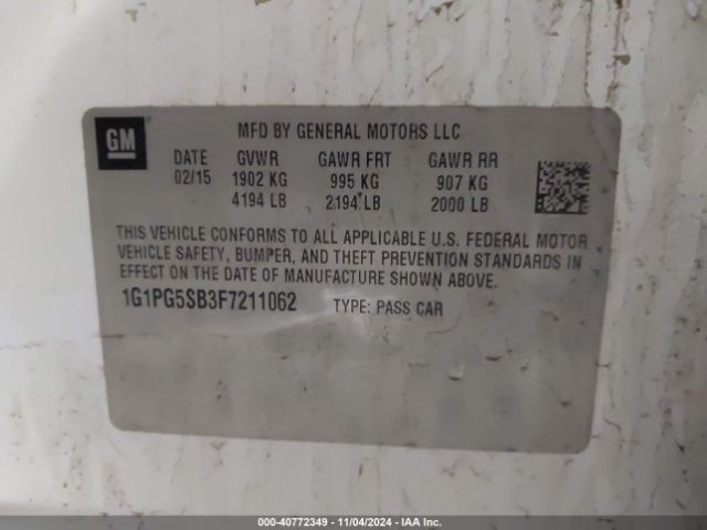 1G1PG5SB3F7211062 Chevrolet CRUZE LTZ