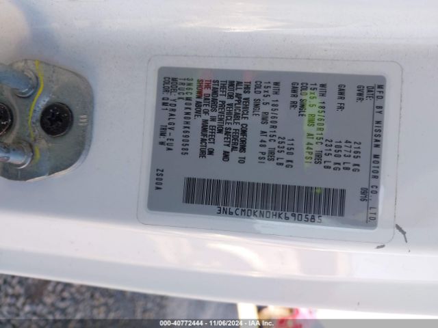 3N6CM0KN0HK690585 Nissan NV200 SV