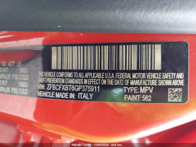 ZFBCFXBT6GP375911 Fiat 500x Easy