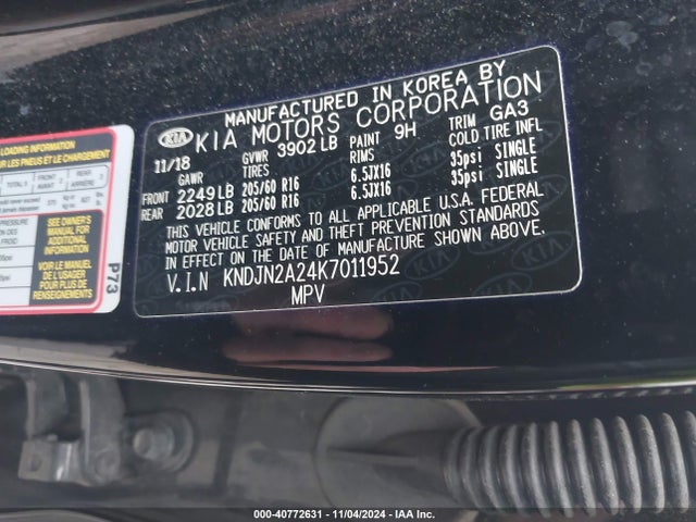 KIA Soul 2019 KNDJN2A24K7011952 Image 9