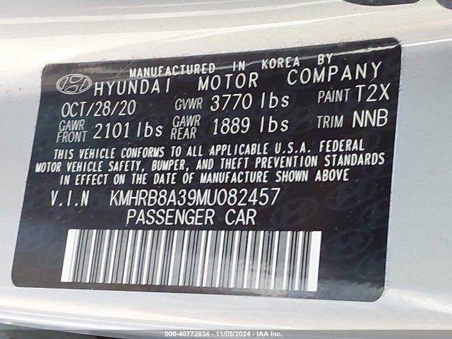 Hyundai Venue Se 2021 KMHRB8A39MU082457 Image 9