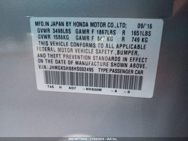 JHMGK5H88HS002495 Honda Fit Ex-l