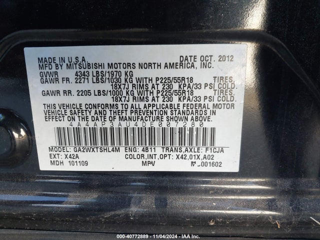 2013 MITSUBISHI OUTLANDER SPORT 4A4AP3AU4DE007280 Photo 8