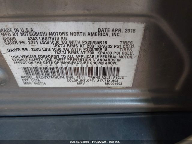 2015 MITSUBISHI OUTLANDER SPORT 4A4AP3AU7FE033732 Photo 8