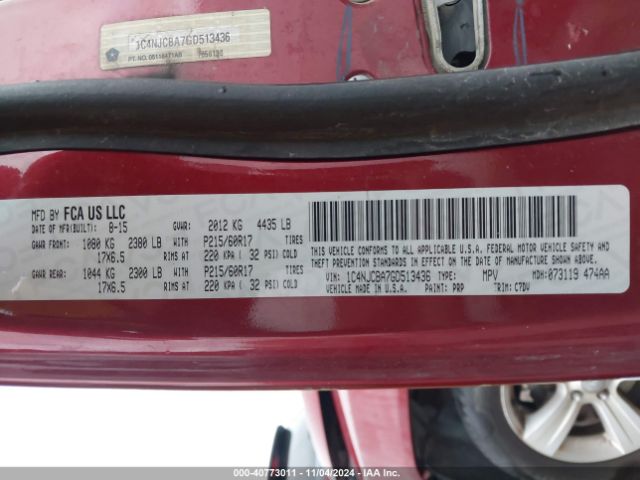 1C4NJCBA7GD513436 Jeep Compass Sport
