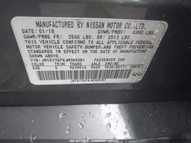 JN1EV7AP6JM365081 Infiniti Q50 3.0t Sport