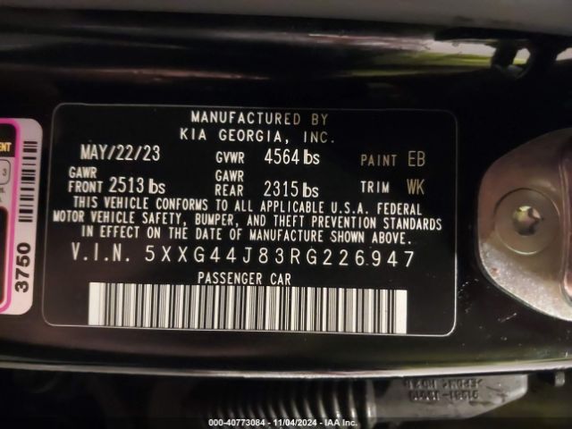 5XXG44J83RG226947 KIA K5 Gt