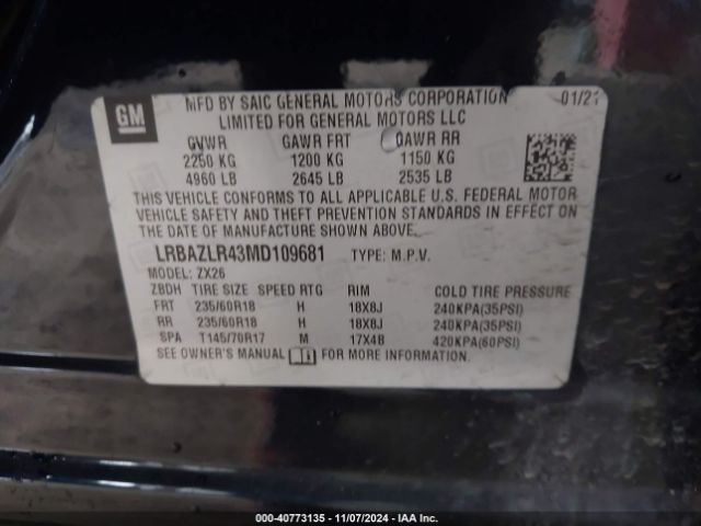 LRBAZLR43MD109681 Buick Envision Fwd Preferred