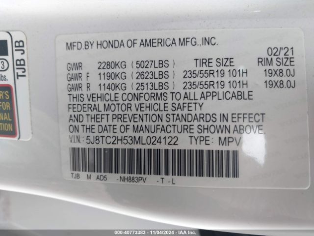 5J8TC2H53ML024122 Acura Rdx Technology Package