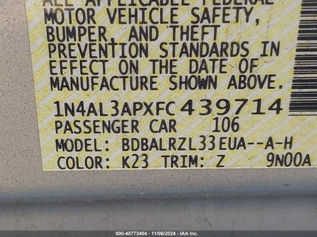 1N4AL3APXFC439714 Nissan Altima 2.5 Sl