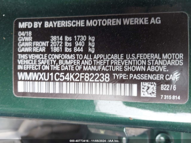 2019 MINI HARDTOP WMWXU1C54K2F82238 Photo 8