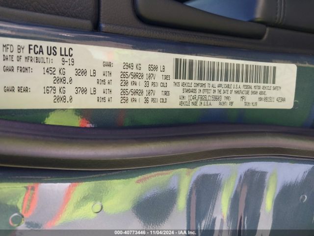 1C4RJFBG5LC159603 Jeep Grand Cherokee Limited X 4x4