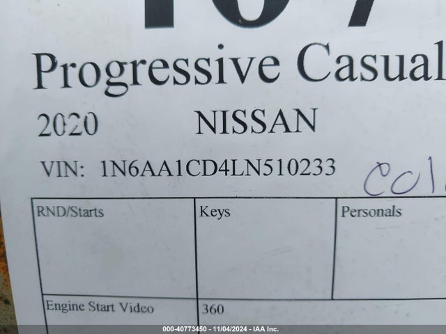 Nissan Titan Sv 4x4 2020 1N6AA1CD4LN510233 Image 9