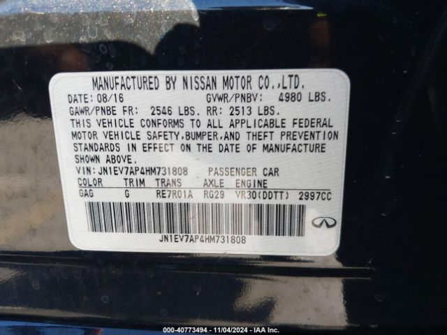 JN1EV7AP4HM731808 Infiniti Q50 3.0t Premium