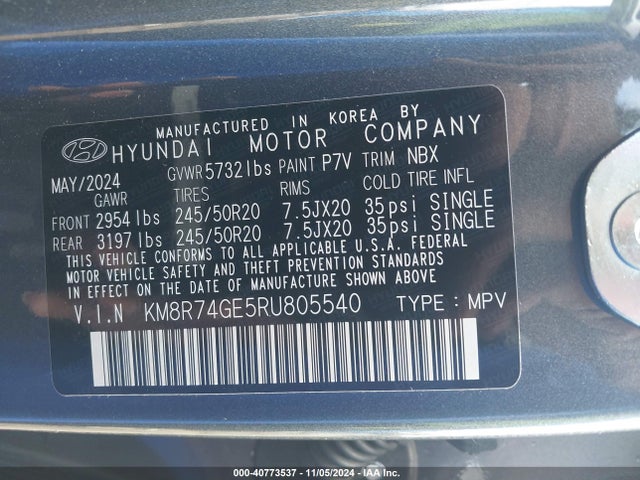 Hyundai Palisade Calligraphy 2024 KM8R74GE5RU805540 Image 9
