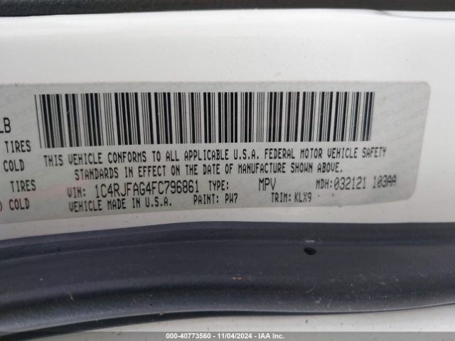 1C4RJFAG4FC796861 Jeep Grand Cherokee Altitude