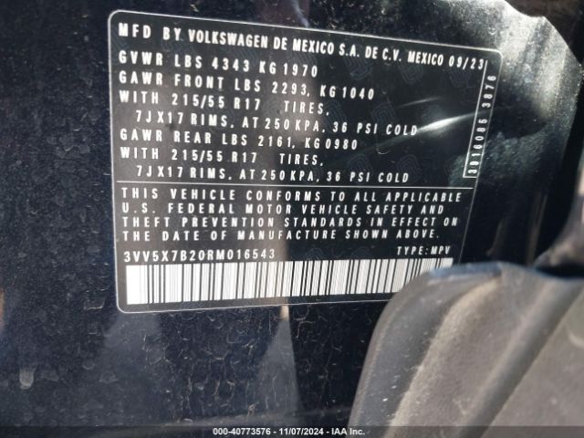 3VV5X7B20RM016543 Volkswagen Taos 1.5t S